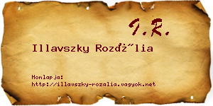 Illavszky Rozália névjegykártya